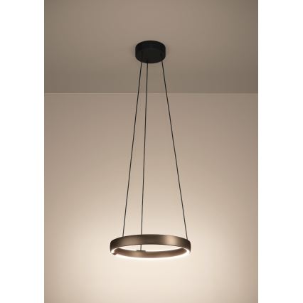 Eglo - Lustre LED dimerizável suspenso por cabo com sensor de movimento 2xLED/25W/230V 2200-6500K Ø 80 cm castanho