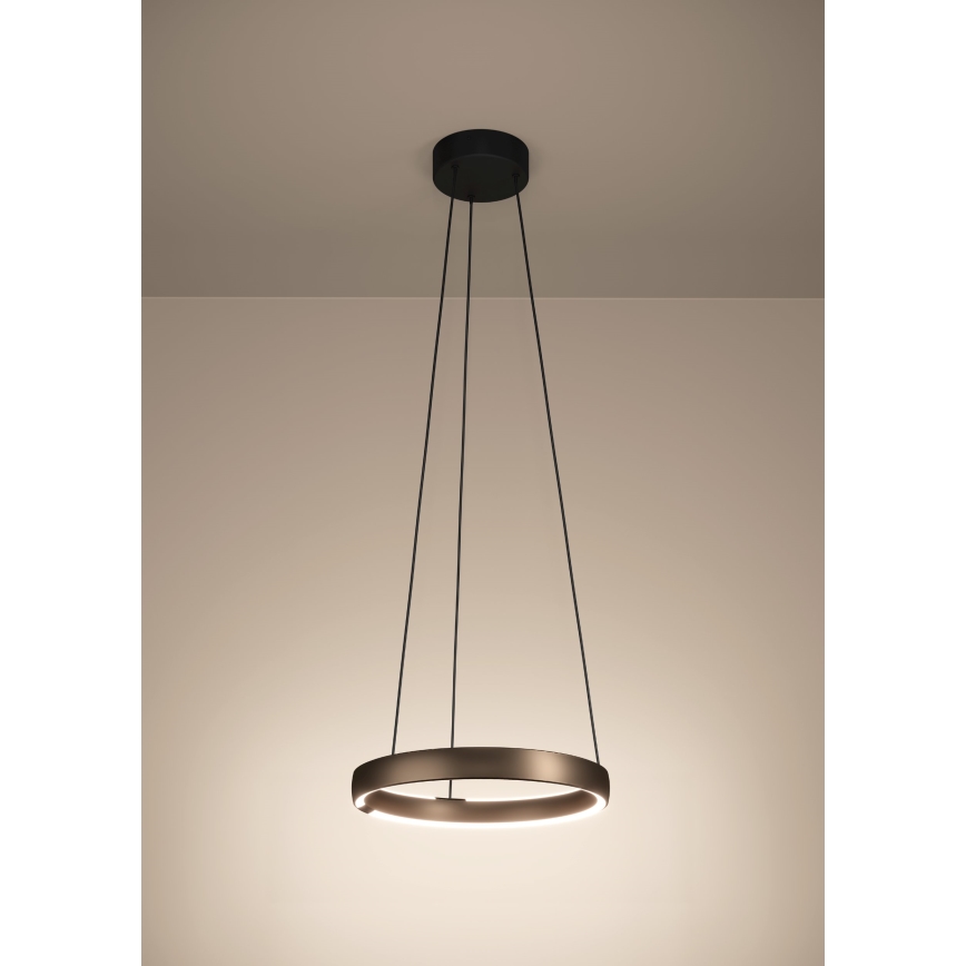 Eglo - Lustre LED dimerizável suspenso por cabo com sensor de movimento 2xLED/25W/230V 2200-6500K Ø 80 cm castanho