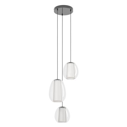 Eglo - Lustre LED regulável em cabo LED/7W/230V + 2xLED/5,5W + 3xLED/1,6W cromo brilhante