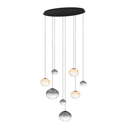 Eglo - Lustre LED dimerizável suspenso por cabo 8xLED/5,8W/230V 2200-6500K preto/bege/fumê + controlo remoto
