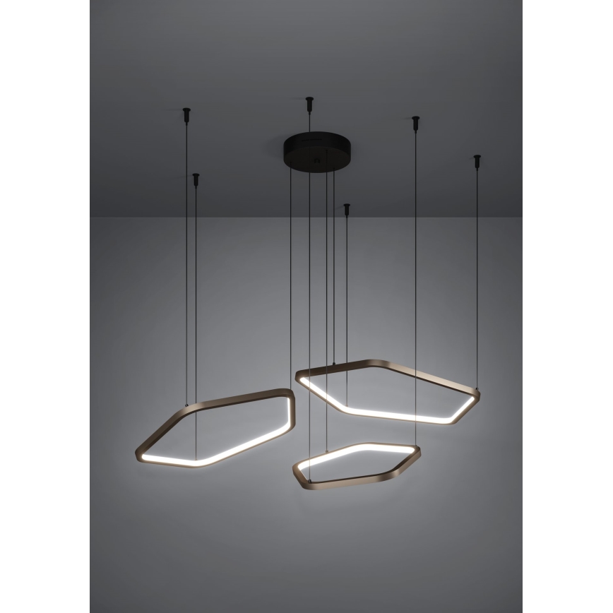 Eglo - Lustre LED dimerizável suspenso por cabo LED/50W/230V latão + comando remoto