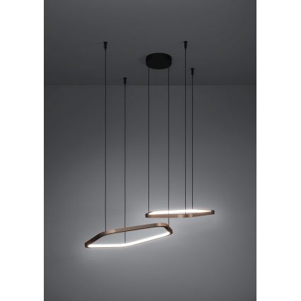 Eglo - Lustre pendente LED regulável em cabo LED/30W/230V 2200-6500K latão + controlo remoto