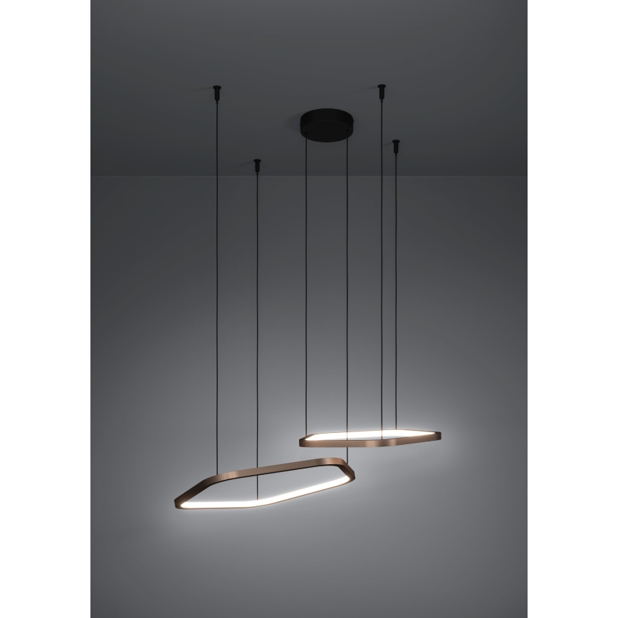 Eglo - Lustre pendente LED regulável em cabo LED/30W/230V 2200-6500K latão + controlo remoto