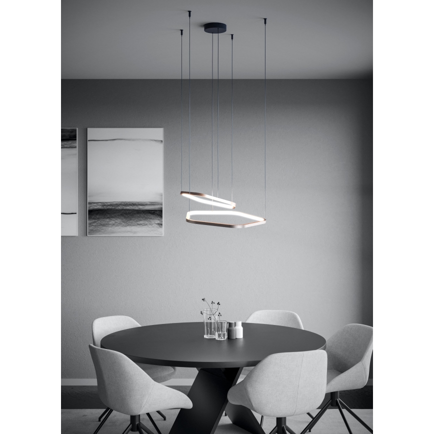 Eglo - Lustre pendente LED regulável em cabo LED/30W/230V 2200-6500K latão + controlo remoto
