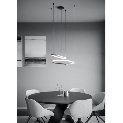 Eglo - Lustre LED regulável suspenso por cabo LED/30W/230V dourado + comando à distância