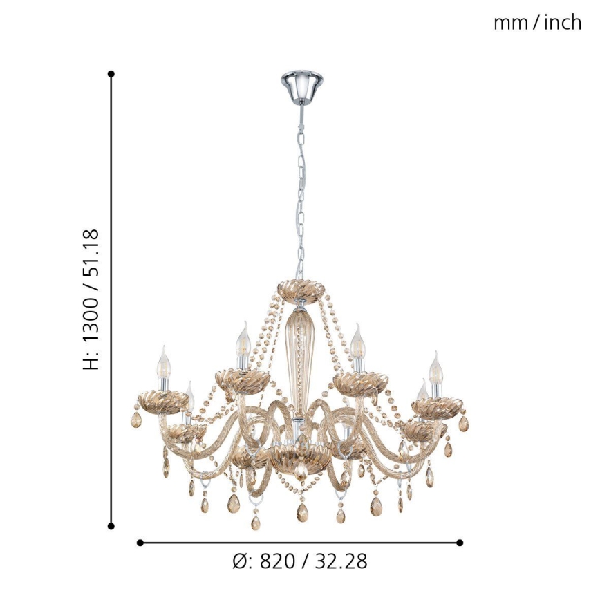 Eglo - Candelabro 8xE14/40W/230V