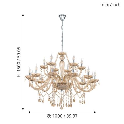 Eglo - Candelabro 18xE14/40W/230V