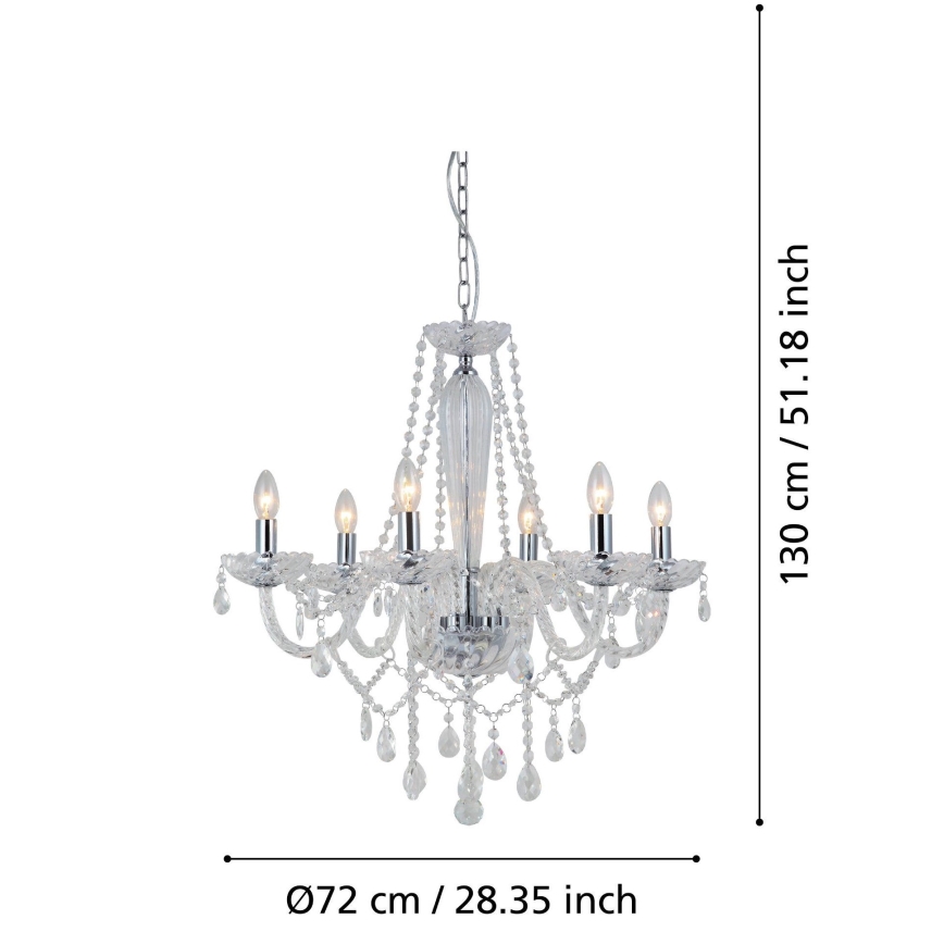 Eglo 39099 - Candelabro BASILANO 1 6xE14/40W/230V