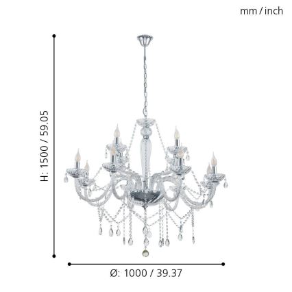 Eglo - Candelabro 12xE14/40W/230V