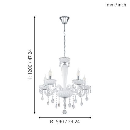 Eglo 39113- Candelabro CARPENTO 5xE14/40W/230V