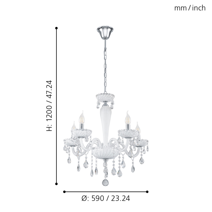 Eglo 39113- Candelabro CARPENTO 5xE14/40W/230V