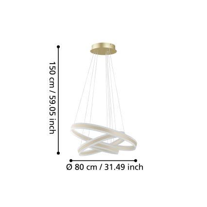 Eglo - Candeeiro suspenso LED com regulação LED/78W/230V + LED/70W + LED/34W