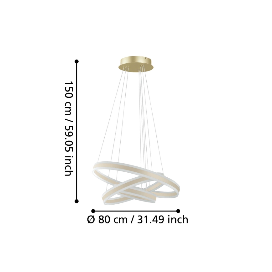 Eglo - Candeeiro suspenso LED com regulação LED/78W/230V + LED/70W + LED/34W