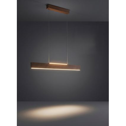 Eglo - Lustre LED suspenso por cabo LED/17W/230V + LED/4,2W, acabamento nogueira