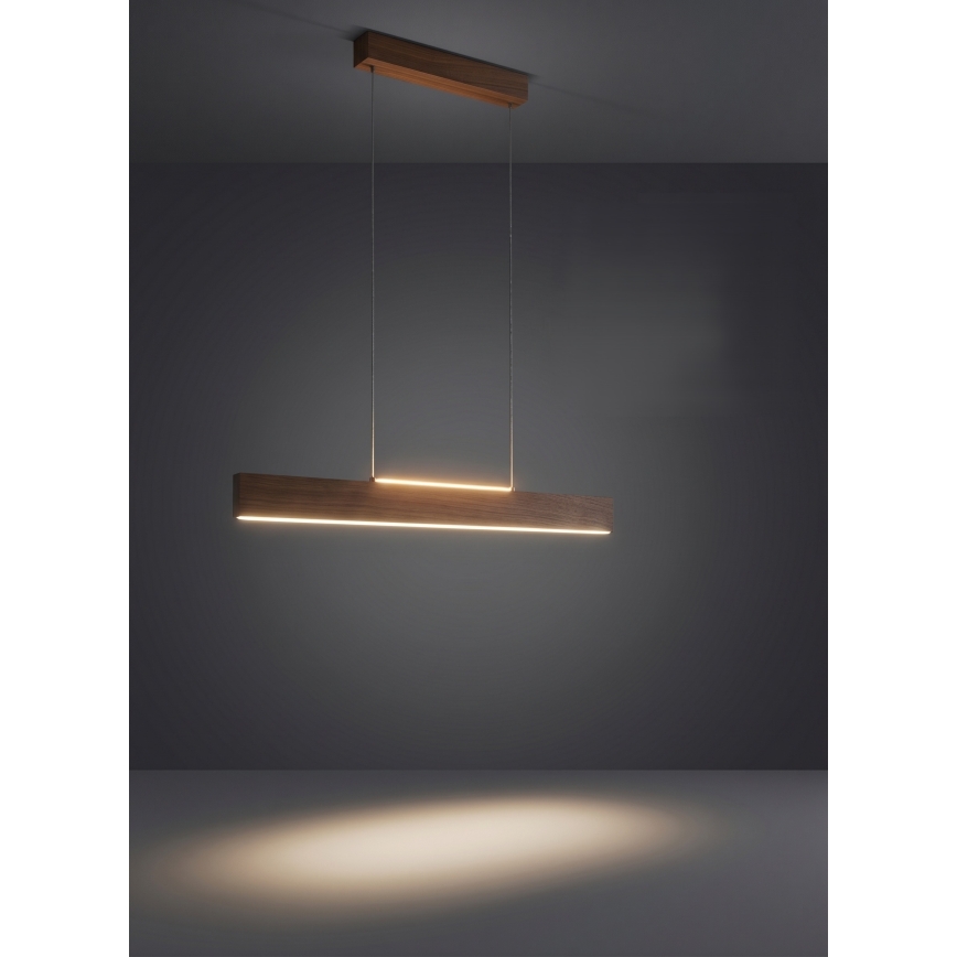Eglo - Lustre LED suspenso por cabo LED/17W/230V + LED/4,2W, acabamento nogueira