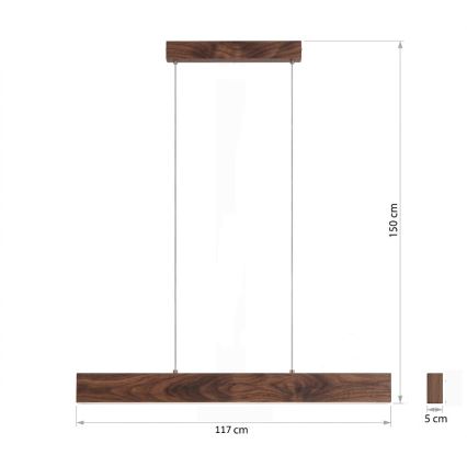 Eglo - Lustre LED dimerizável suspenso por cabo LED/21W/230V + LED/8,4W nogueira