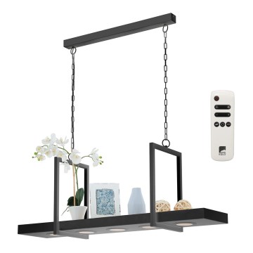 Eglo 39348 - Lustre LED RGBW regulável suspenso por corrente com prateleira CALAMONA 5xLED/6W/230V + controlo remoto