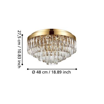 Eglo - Iluminação de teto 8xE14/40W/230V dourada