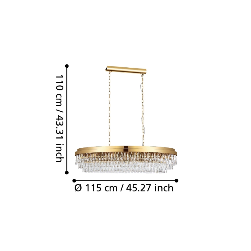 Eglo - Candelabro suspenso 13xE14/40W/230V dourado
