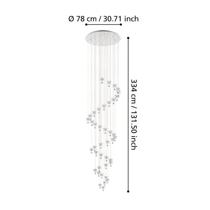 Eglo - Candelabro suspenso LED com regulação 40xLED/1,8W/230V