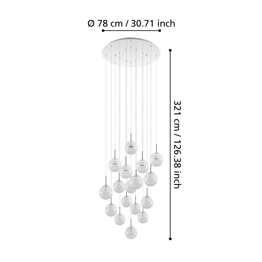 Eglo - Candelabro suspenso LED com regulação 17xLED/5W/230V