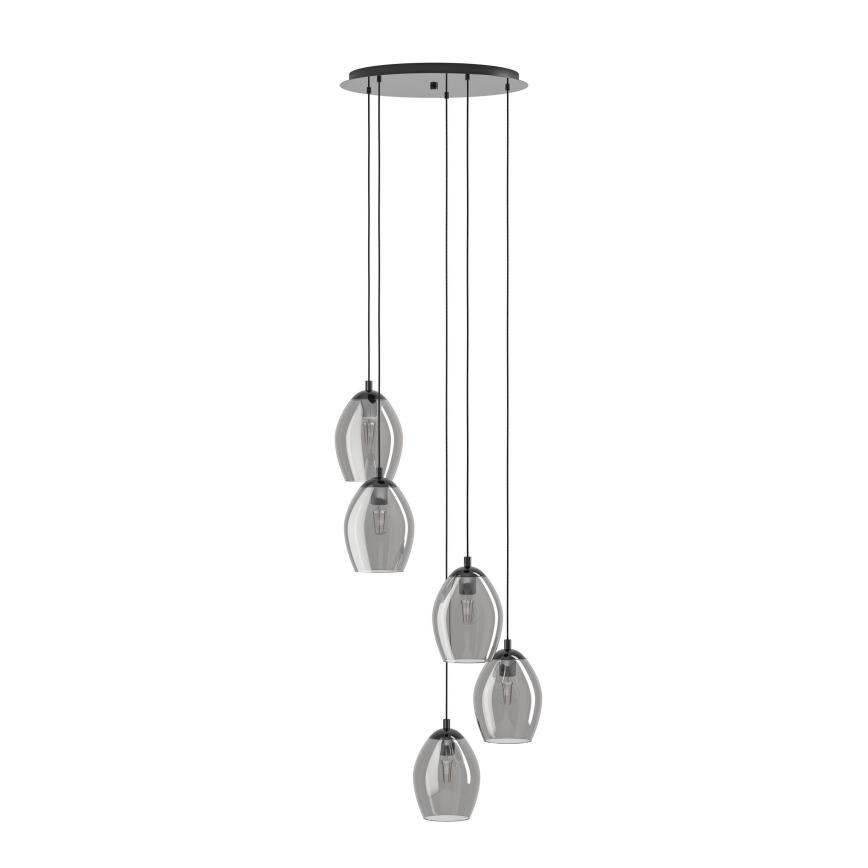 Eglo - Candeeiro suspenso 5xE27/60W/230V fumado