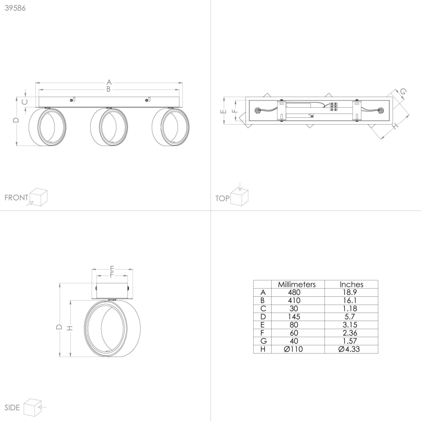 Eglo - Foco LED 3xLED/4,6W/230V 3000K