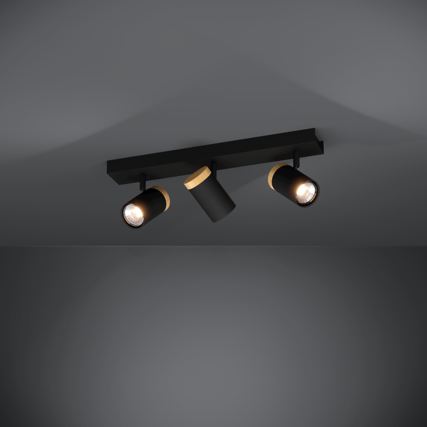 Eglo - Foco LED 3xGU10/4,5W/230V 3000K preto/castanho