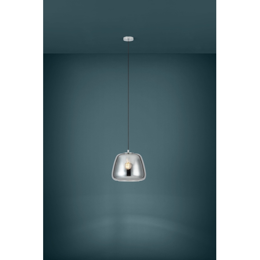 Eglo - Candeeiro suspenso 1xE27/40W/230V diâmetro 35 cm cinzento