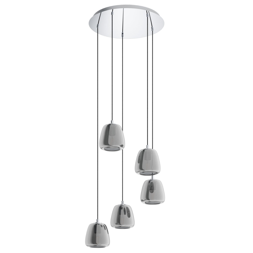 Eglo - Candeeiro suspenso 5xE27/40W/230V fumado