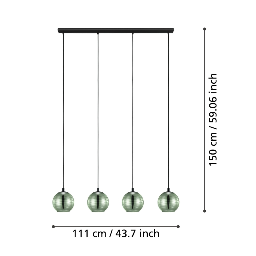 Eglo - Candelabro suspenso 4xE27/40W/230V