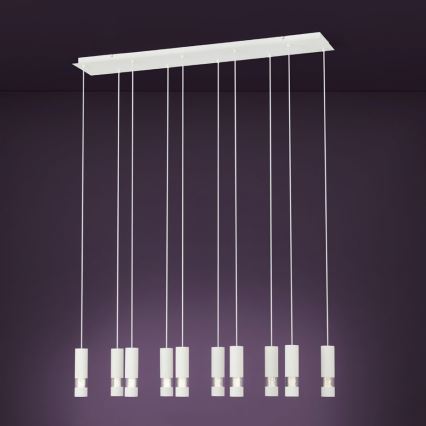 Eglo - Candelabro suspenso LED 10xGU10/5W/230V branco