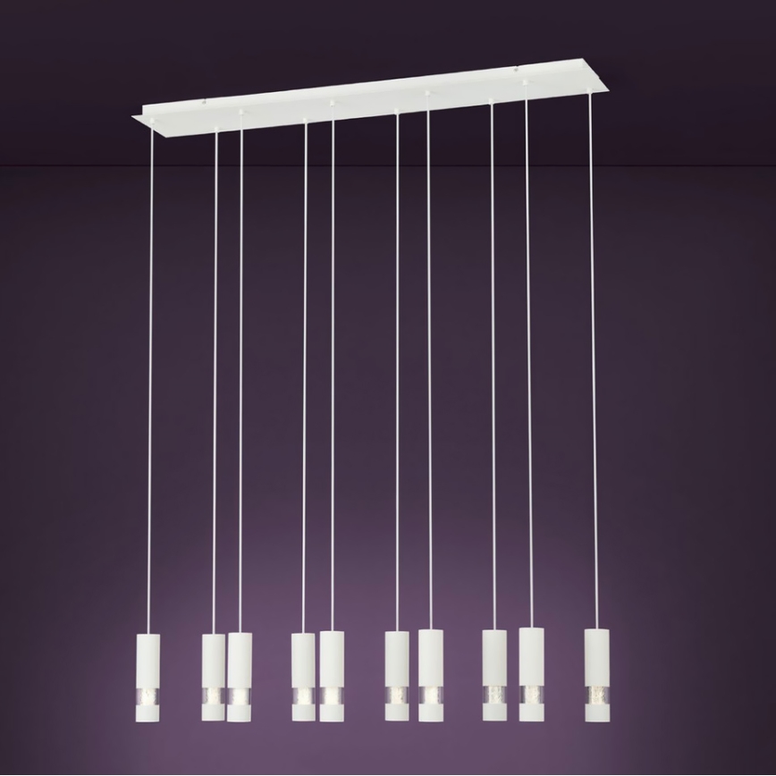 Eglo - Candelabro suspenso LED 10xGU10/5W/230V branco