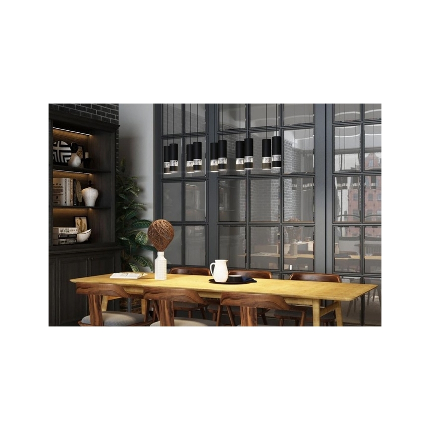 Eglo - Candeeiro suspenso LED 10xGU10/4,6W/230V preto