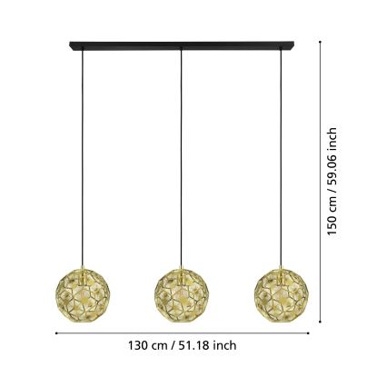 Eglo - Candelabro suspenso 3xE27/60W/230V