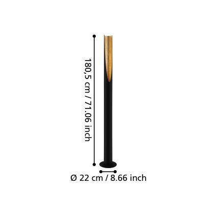 Eglo - Candeeiro de chão LED 1xGU10/4,7W/230V preto/dourado