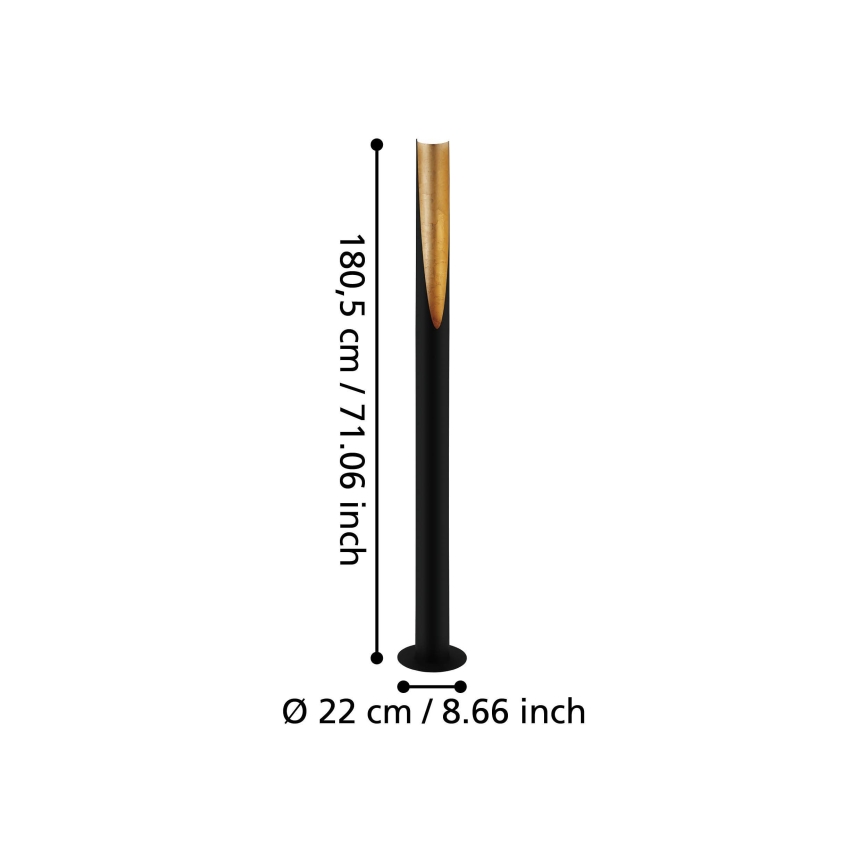 Eglo - Candeeiro de chão LED 1xGU10/4,7W/230V preto/dourado