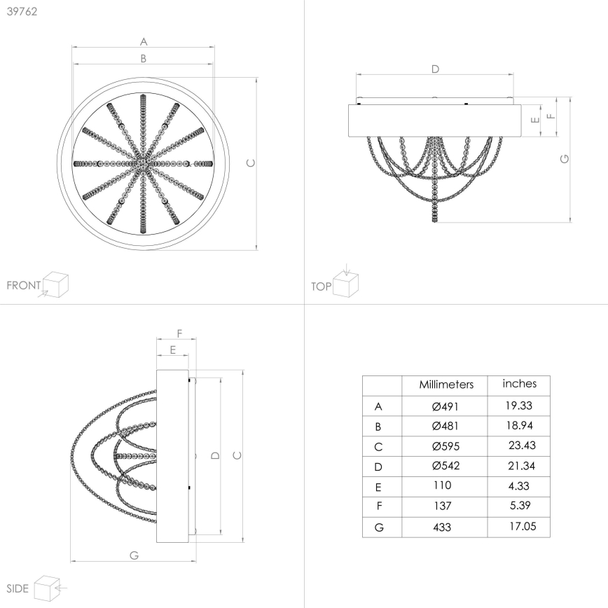 Eglo - Iluminação de teto LED com regulação LED/34W/230V + 6xLED/5,4W + controlo remoto