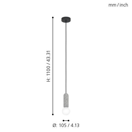 Eglo - Candelabro num fio 1xE27/40W/230V