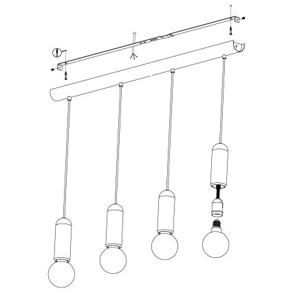Eglo - Candelabro num fio 4xE27/40W/230V
