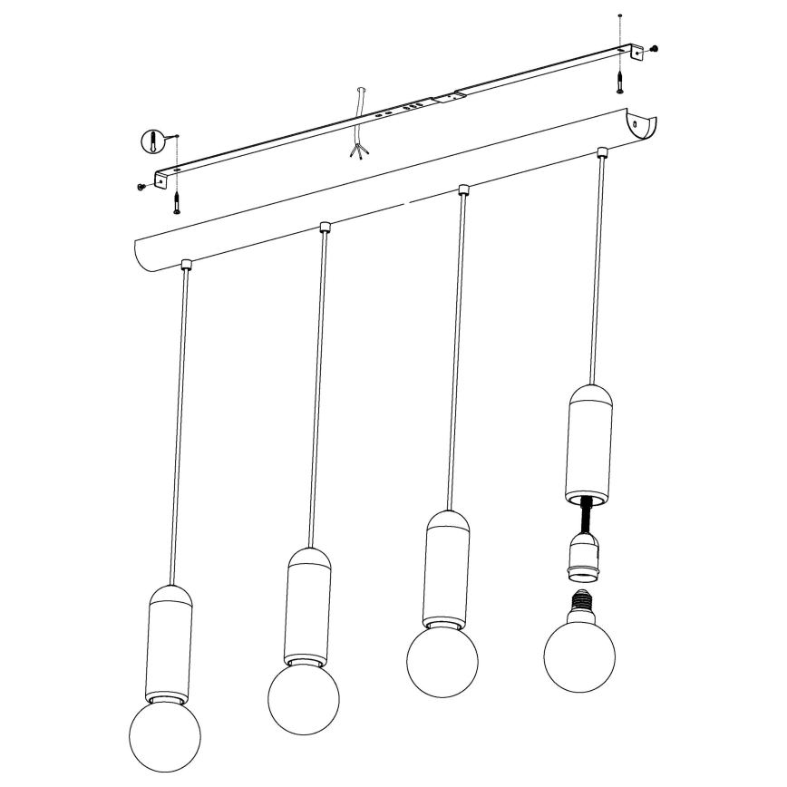 Eglo - Candelabro num fio 4xE27/40W/230V
