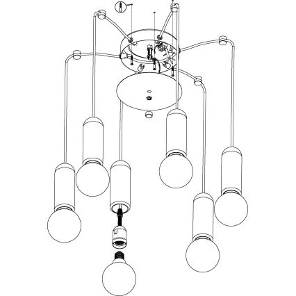 Eglo - Candeeiro suspenso 6xE27/40W/230V aranha