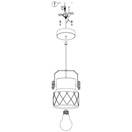 Eglo 39854 - Lustre HILCOTT suspenso por cabo 1xE27/40W/230V