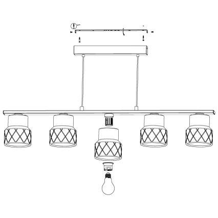 Eglo - Candelabro num fio 5xE27/40W/230V