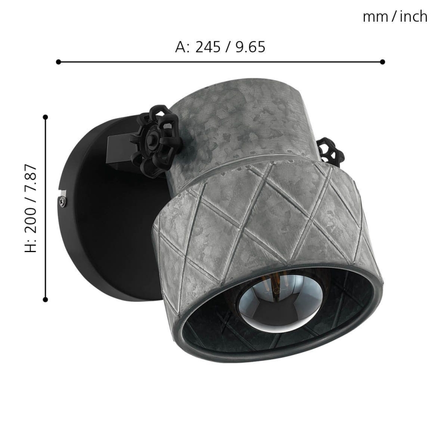 Eglo 39868 - Aplique de parede HILCOTT 1xE27/40W/230V