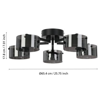 Eglo - Candelabro montado à superfície LED com regulação 5xLED/5,4W/230V