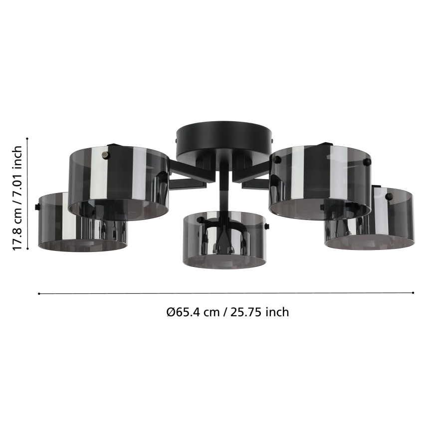 Eglo - Candelabro montado à superfície LED com regulação 5xLED/5,4W/230V