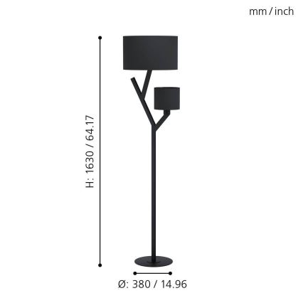 Eglo - Candeeiro de chão 2xE27/40W/230V