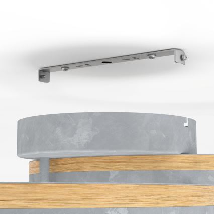 Eglo - Candeeiro integrado LED com regulação LED/12,5W/230V + 2xLED/15,5W 3000K cinzento/castanho