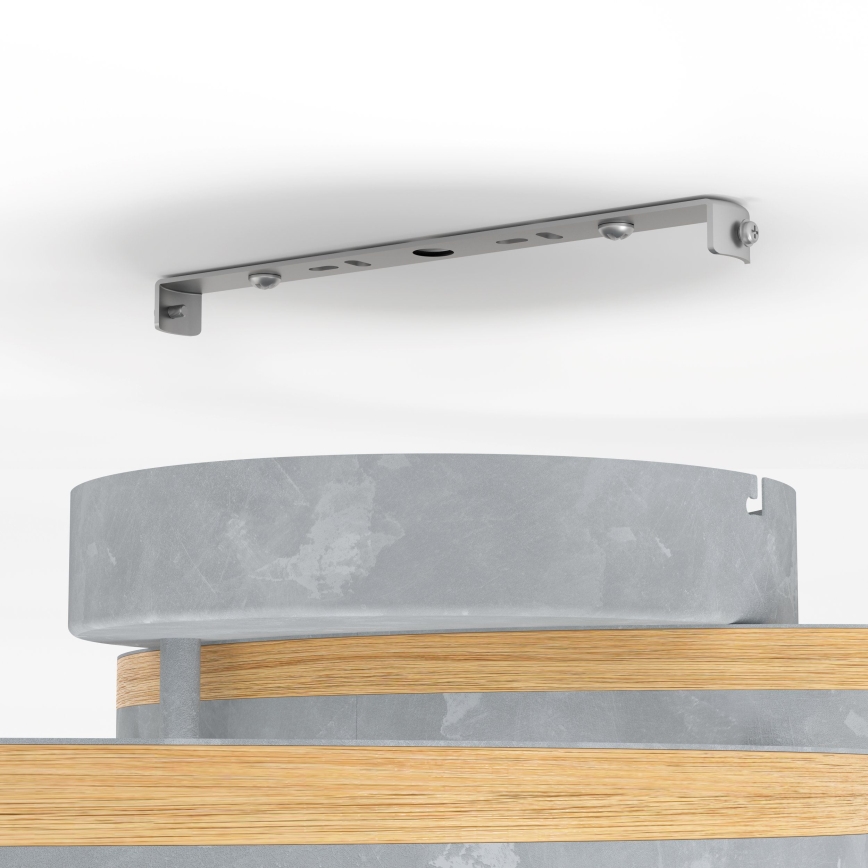 Eglo - Candeeiro integrado LED com regulação LED/12,5W/230V + 2xLED/15,5W 3000K cinzento/castanho